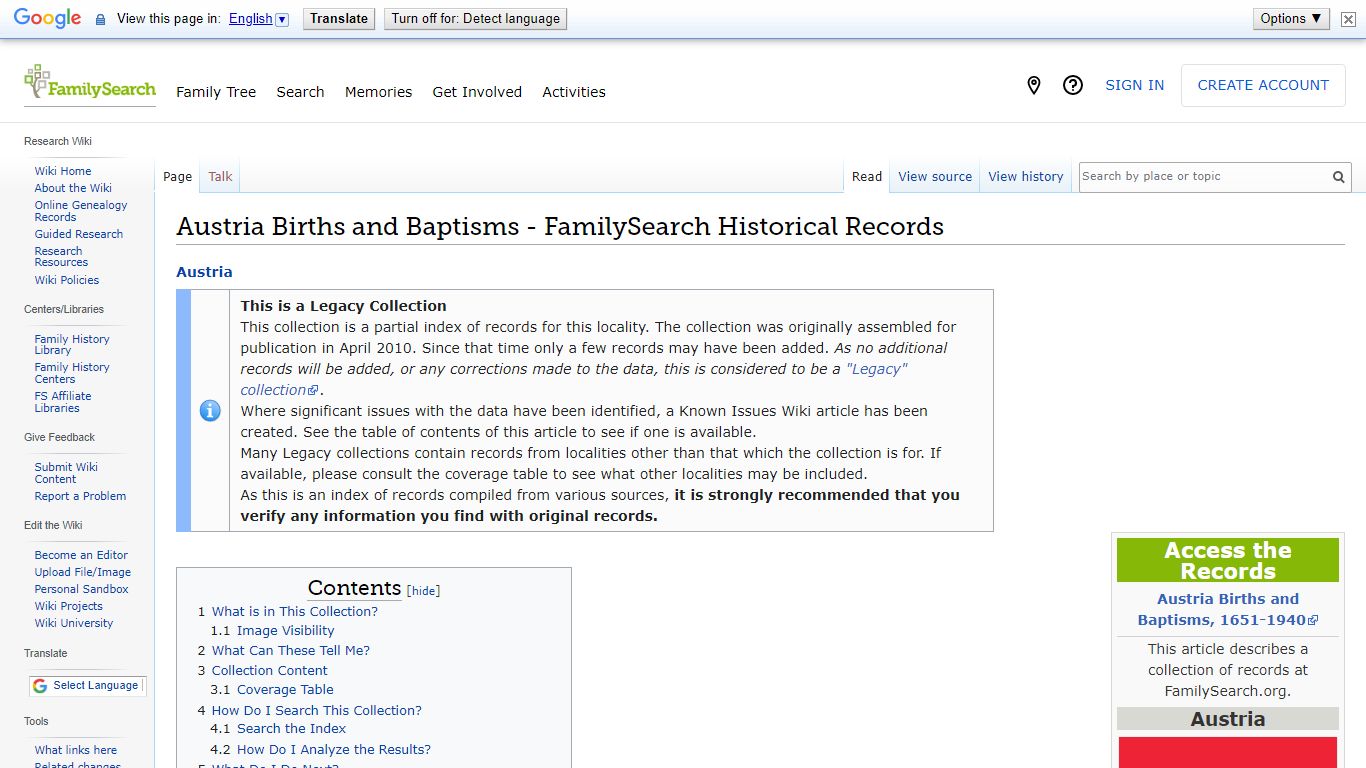 Austria Births and Baptisms - FamilySearch Historical Records